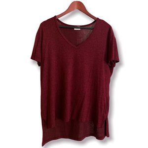 Cute oversized red sweater fabric blouse